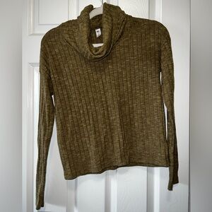 💚 BP. Olive Green Turtleneck Long-Sleeve Shirt, Size XS